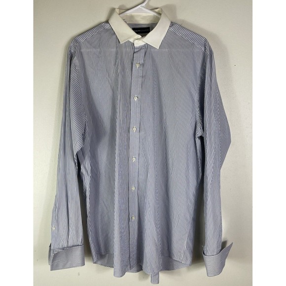 Vtg RALPH LAUREN Black Label Mens 16 1/2 Long Sleeve Button French Cuff Italy - Picture 2 of 15